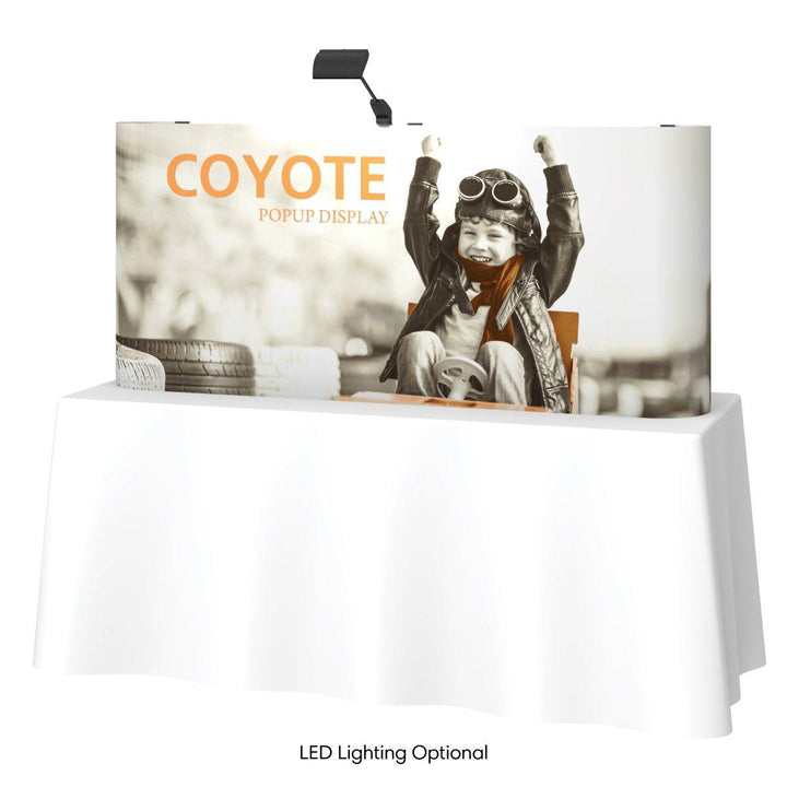 Coyote 6ft Short Straight Mural Tabletop Display - TradeShowPlus