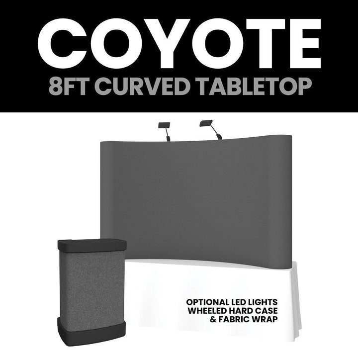 Coyote 8ft Curved Fabric Tabletop Display - TradeShowPlus