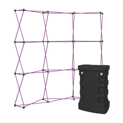 8ft curved pop-up frame display with hard case for trade shows and exhibitions