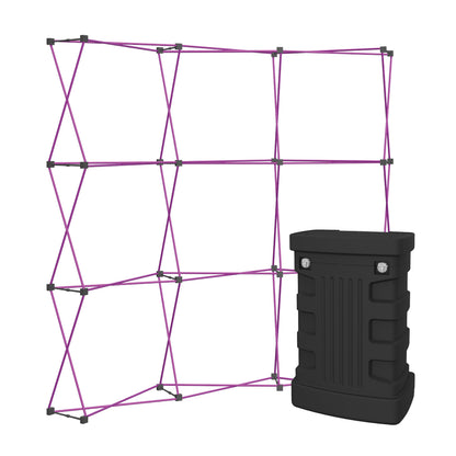 Curved collapsible display frame and carrying case for trade shows and exhibitions