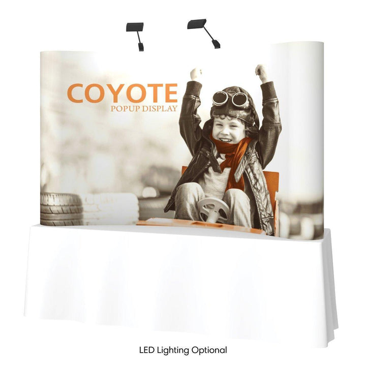Coyote 8ft Curved Mural Tabletop Display - TradeShowPlus