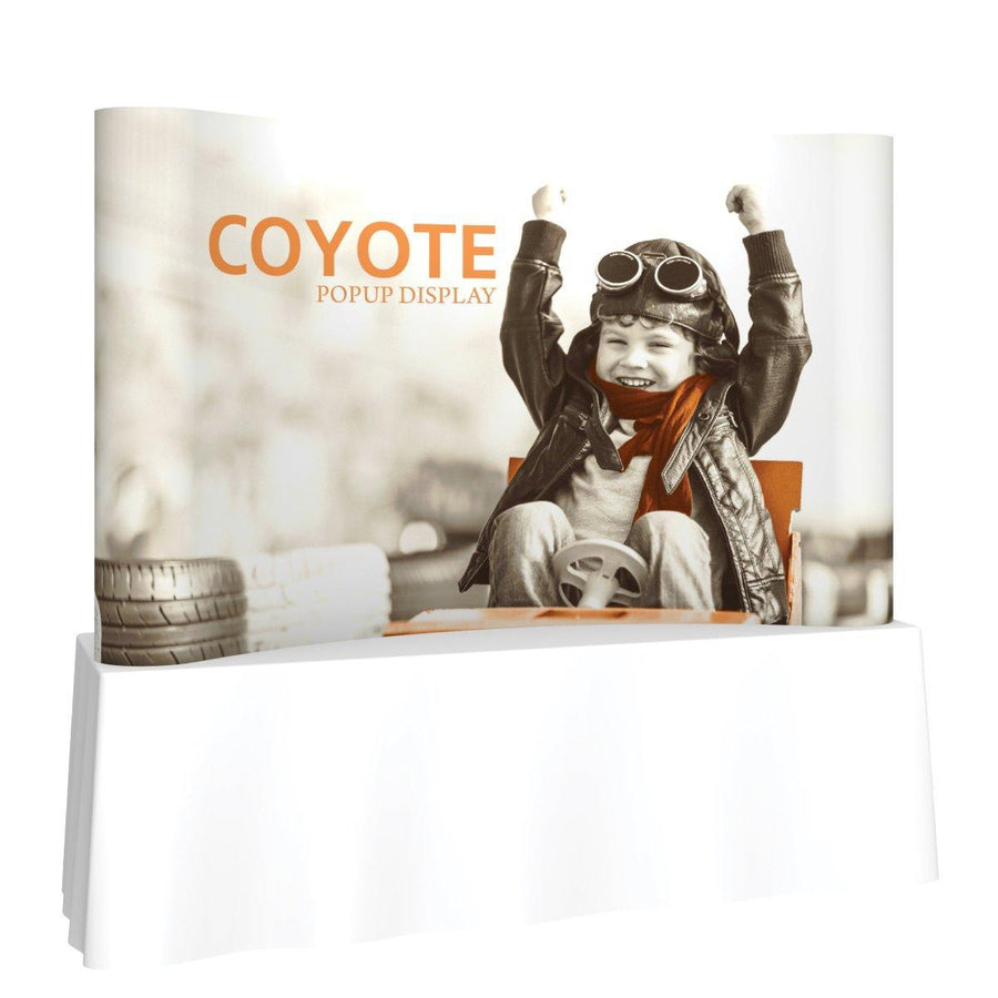 Coyote 8ft Curved Mural Tabletop (Graphics) - TradeShowPlus