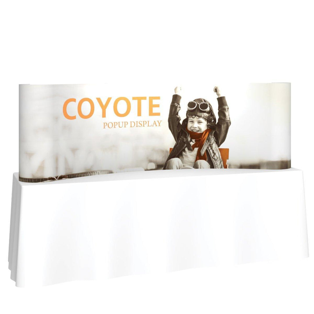 Coyote 8ft Short Curved Mural Tabletop Display - TradeShowPlus