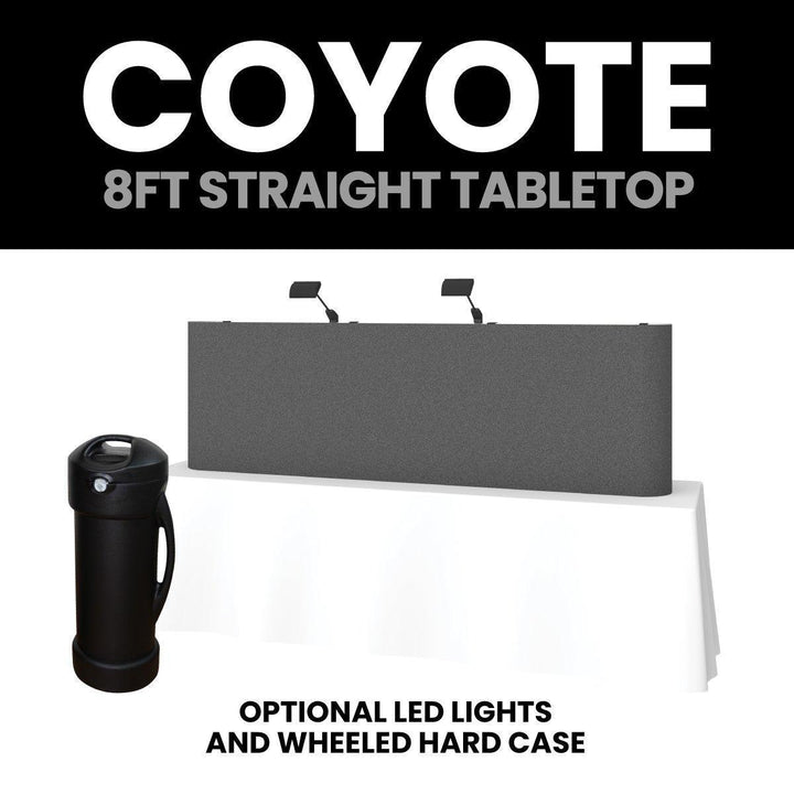 Coyote 8ft Short Straight Fabric Tabletop Display - TradeShowPlus