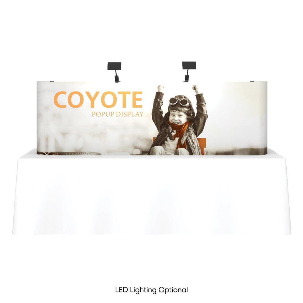 Coyote 8ft Short Straight Mural Tabletop Display - TradeShowPlus