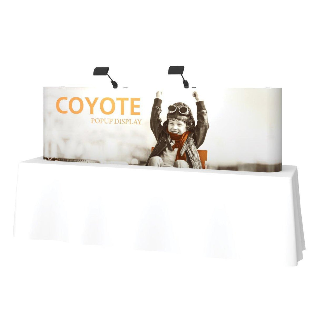 Coyote 8ft Short Straight Mural Tabletop Display - TradeShowPlus