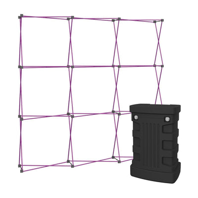 Pop-up frame display with hard case stand for trade shows and special event exhibitions