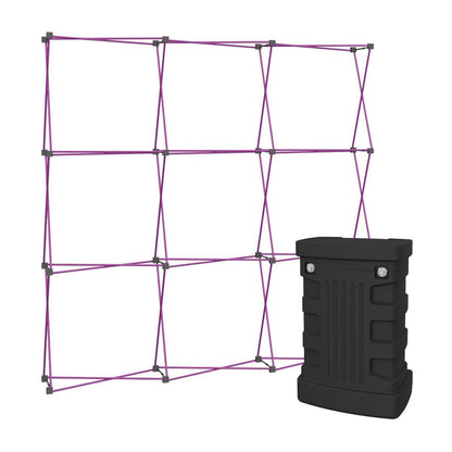 Pop-up frame display with hard case stand for trade shows and special event exhibitions