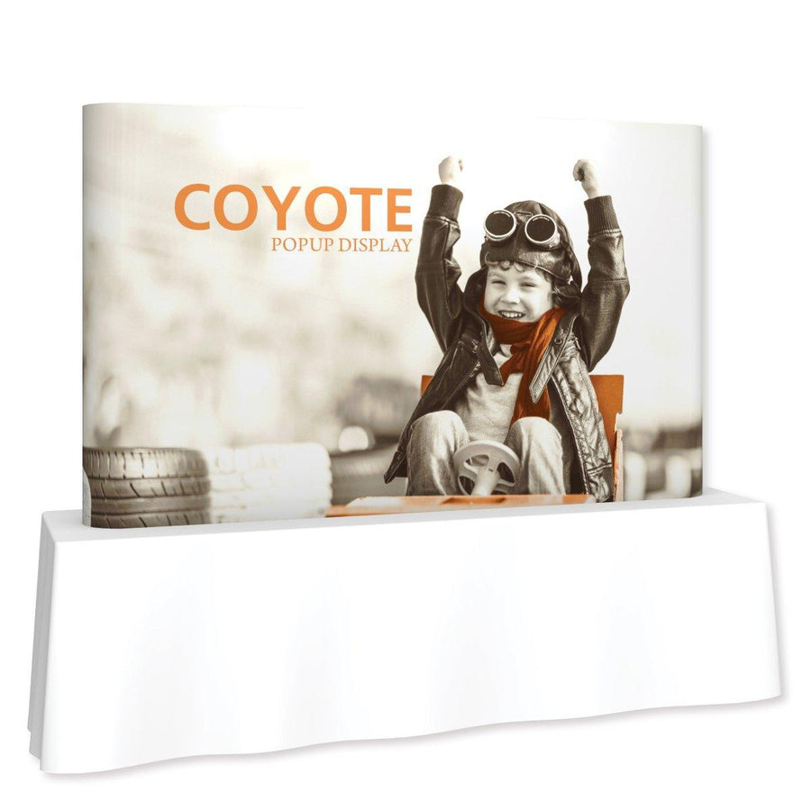 Coyote 8ft Straight Mural Tabletop Display - TradeShowPlus