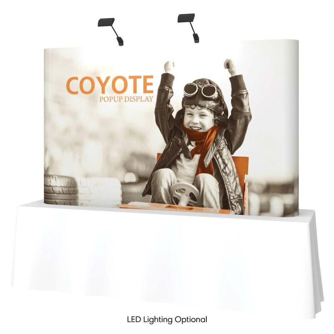 Coyote 8ft Straight Mural Tabletop Display - TradeShowPlus
