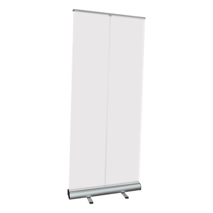 Double-sided retractable banner stand ideal for trade shows and exhibitions