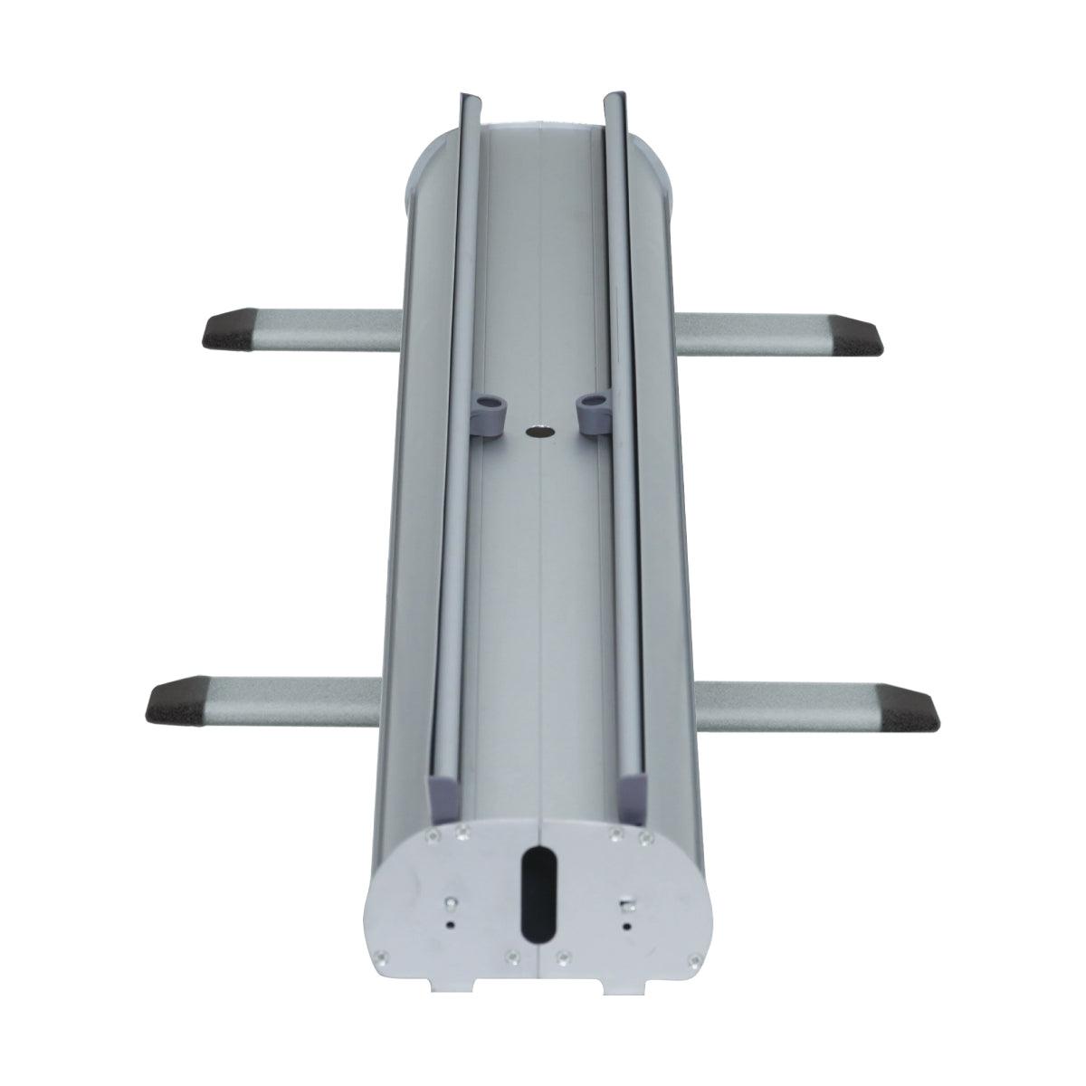 Double-sided retractable banner stand base for trade shows and exhibitions