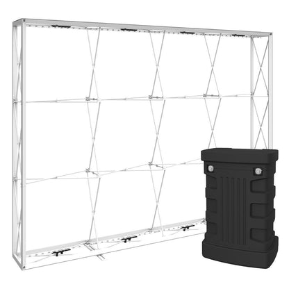 foldable trade show backlit display frame with carrying case for exhibitions and events