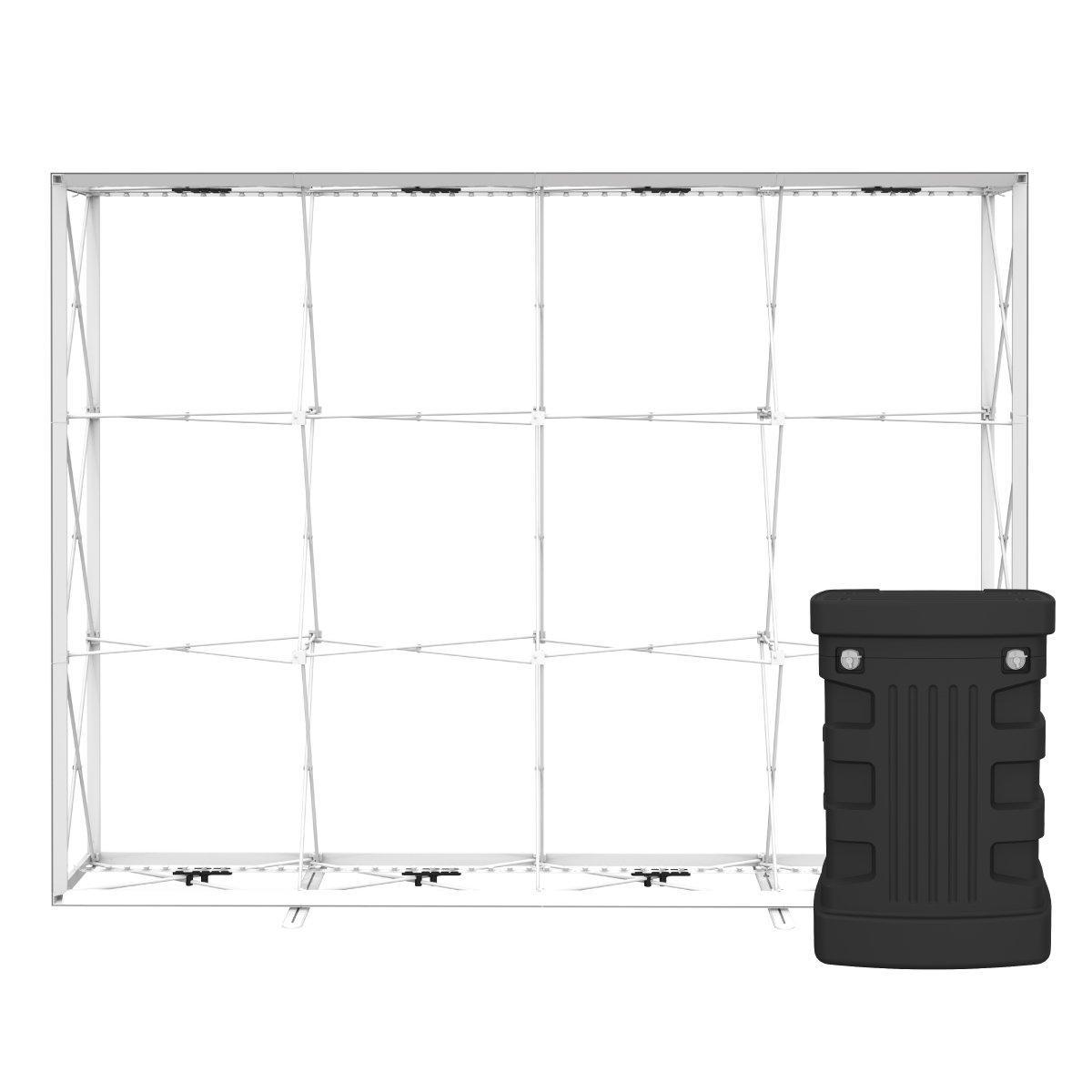 Backlit 10ft portable trade show display frame with black hard case for exhibitions and events