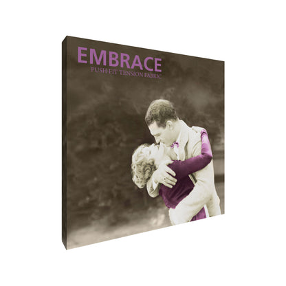 Extra tall fabric display featuring vintage romantic embrace image for trade shows and exhibitions