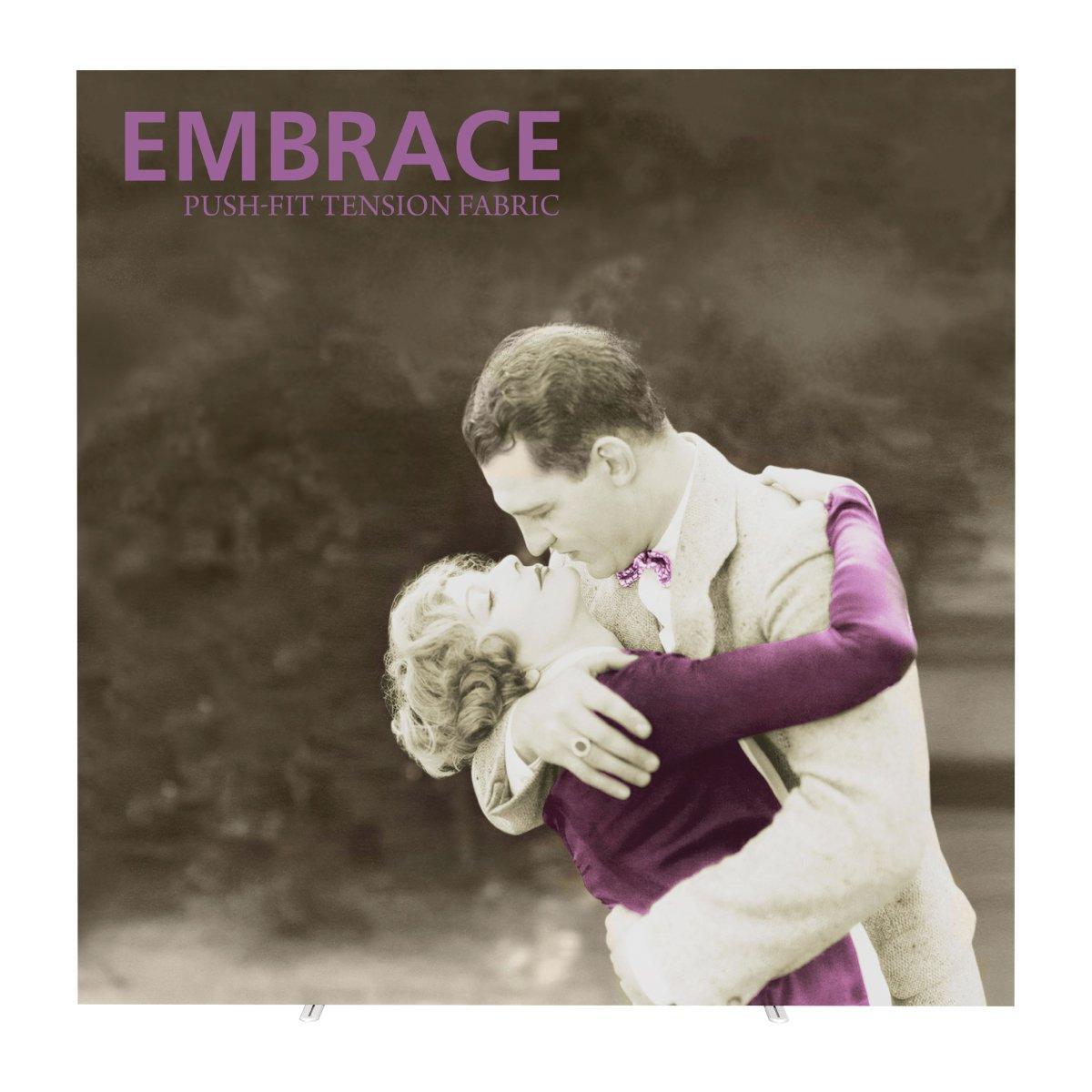 10ft tall fabric trade show display featuring vintage couple embracing, ideal for exhibitions and events