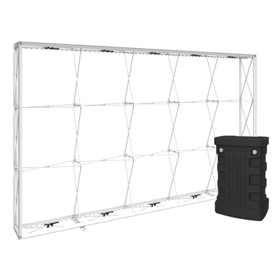 Collapsible backlit trade show display frame with portable hard case for exhibitions and events