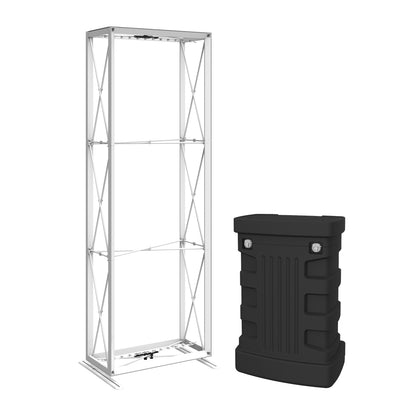 Collapsible frame display stand with hard case for trade shows and exhibitions
