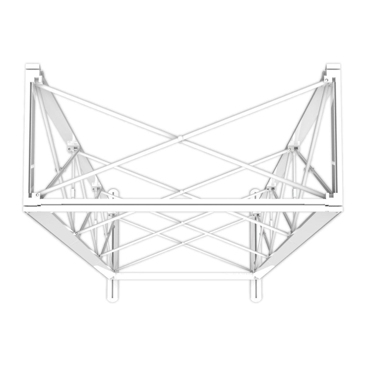 Folding trade show frame structure for exhibitions and special event displays