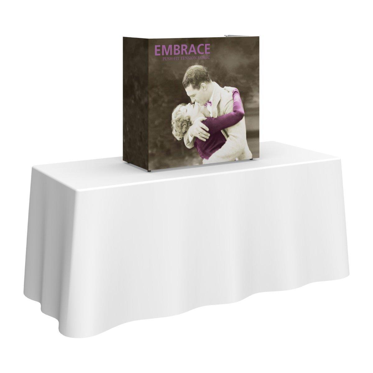 Compact tabletop display with fabric graphic for trade shows and special events