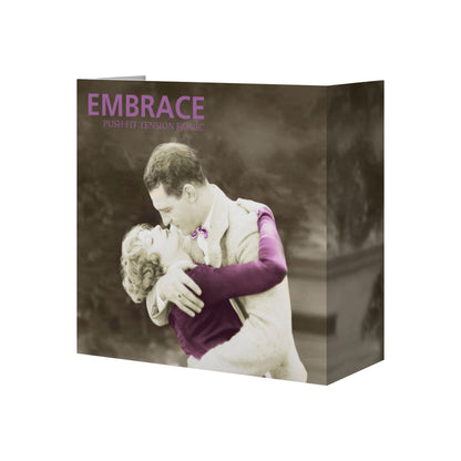 Embrace push-fit tension fabric tabletop display featuring vintage couple image for trade shows and exhibitions