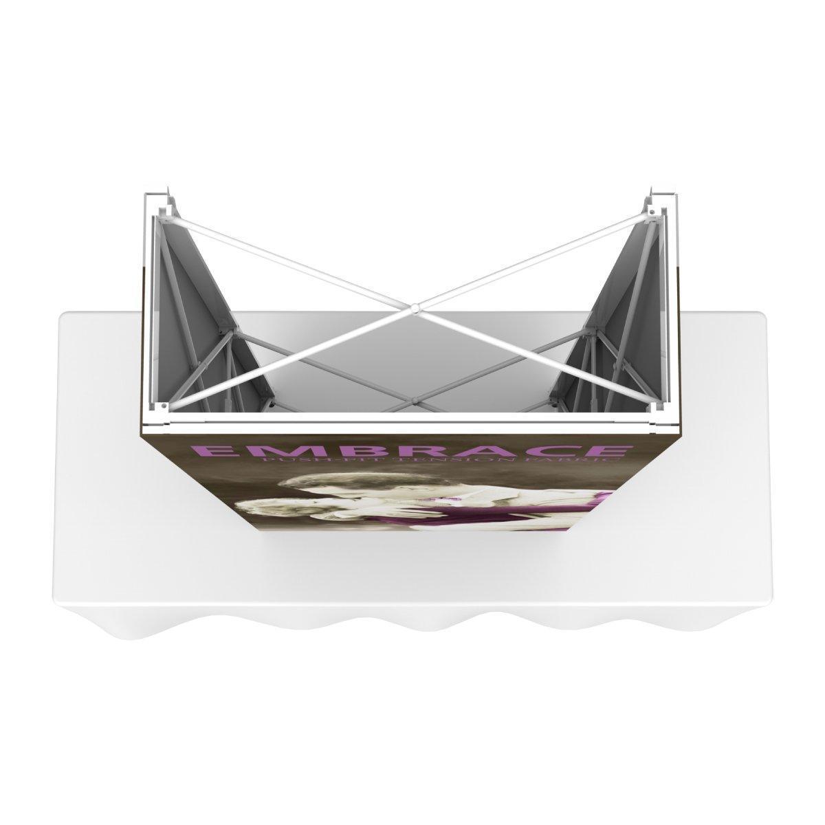 Extra tall tabletop display with graphic panel and frame for trade shows and exhibitions