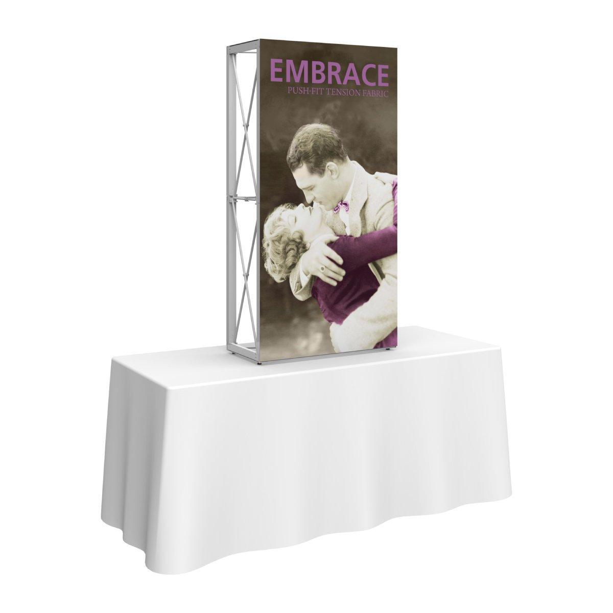 5ft extra tall tabletop display with push-fit tension fabric for trade shows and exhibitions
