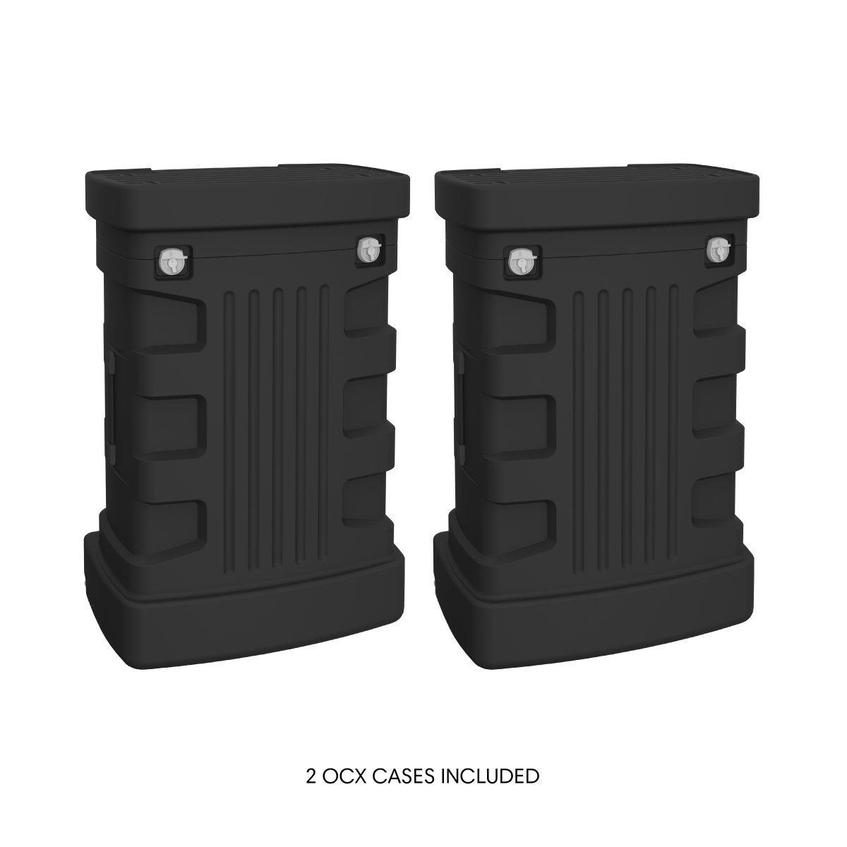 Two rugged cases for secure transport and storage at trade shows and exhibitions