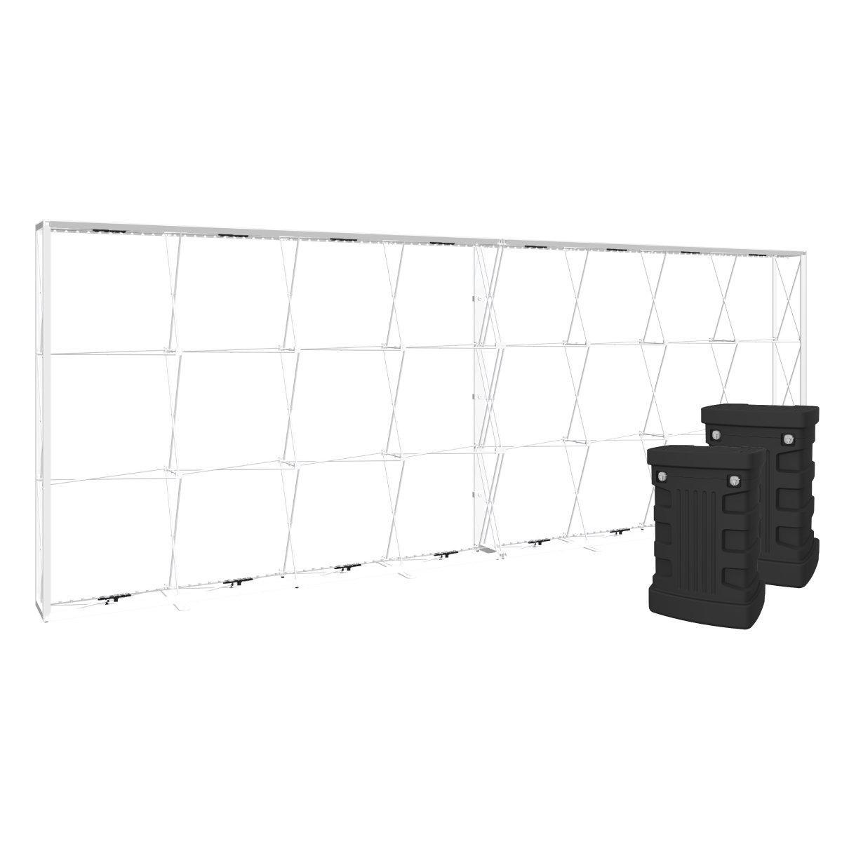 20ft backlit pop-up display frame with two hard cases for trade show and exhibition setup