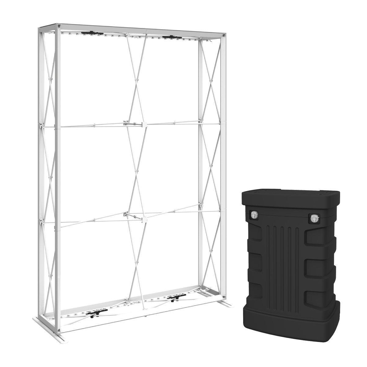 Backlit trade show display frame and portable case for exhibitions and special event setups