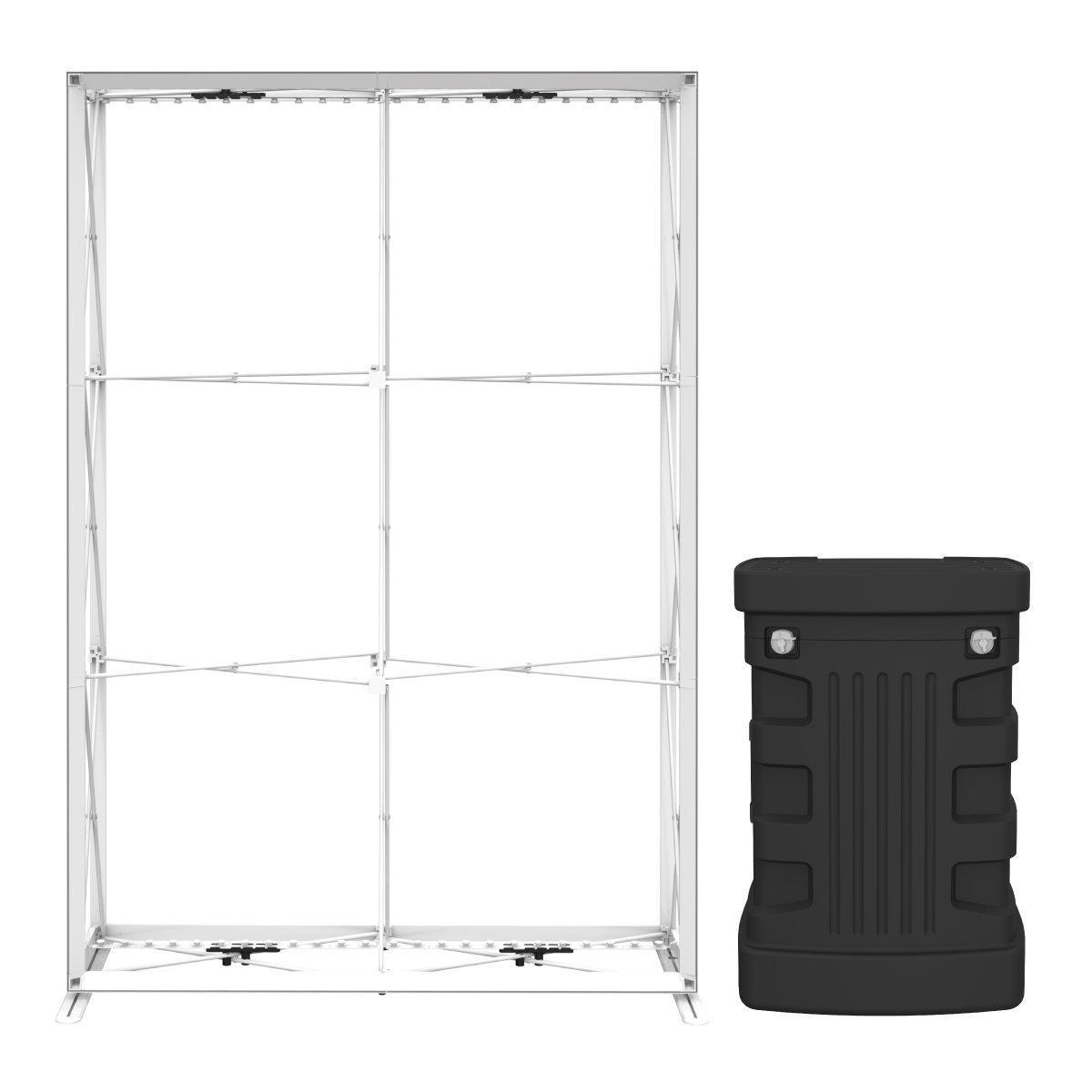 Portable pop-up frame display and transport case for trade shows and exhibitions