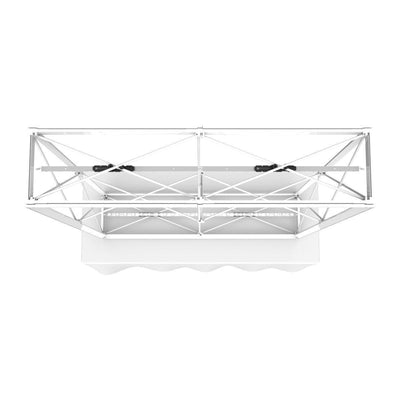 Backlit tabletop display with frame structure designed for trade shows and special event branding