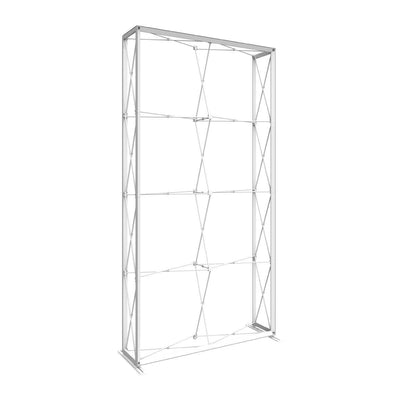 Tall collapsible frame display stand for trade shows, exhibitions, and special event graphics