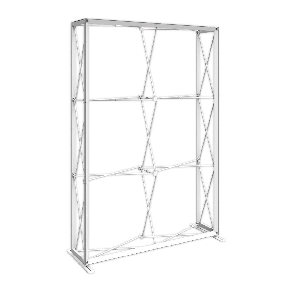 Collapsible frame structure for large trade show and exhibition display backdrops