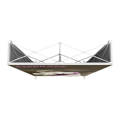 5ft collapsible display frame with custom graphic for trade show and exhibition booth setup