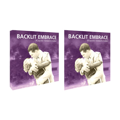 Backlit fabric display panels with vintage couple image for trade shows and exhibitions