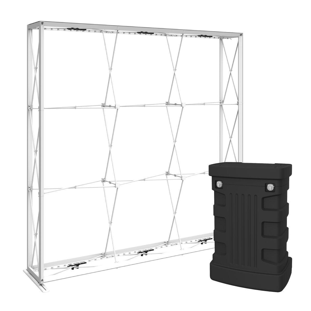 Backlit display frame with carrying case suitable for trade shows, exhibitions, and special events