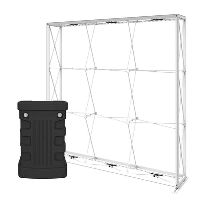 Backlit trade show display frame with a protective hard case for exhibitions and special events