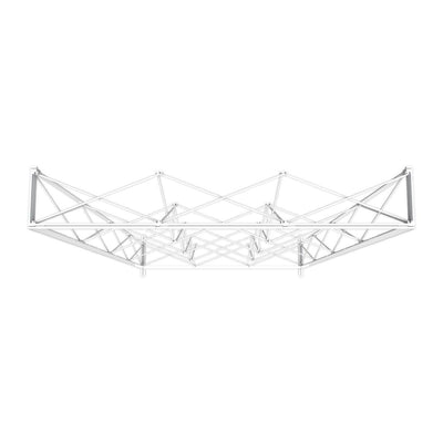 Collapsible truss frame structure for trade show displays and exhibitions with durable metal construction