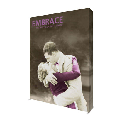 7.5ft extra tall push-fit tension fabric display featuring vintage embrace photo for tradeshows and events