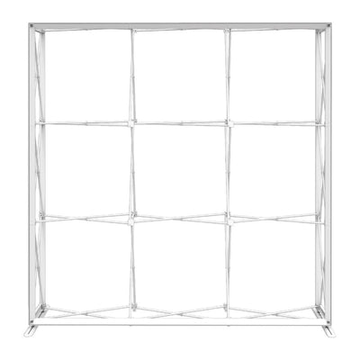 Pop-up display frame for trade shows and exhibitions, lightweight and collapsible exhibition booth structure