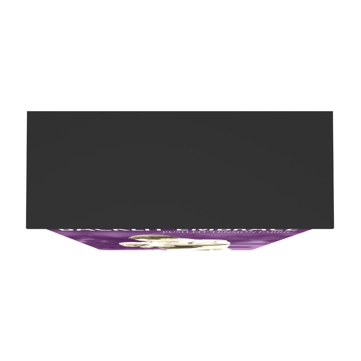 Backlit fabric trade show counter display showcasing brand graphics at exhibition booth