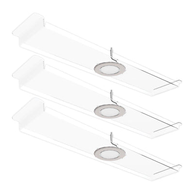 Transparent bridge light kits with integrated spotlights for trade show and exhibition booth lighting