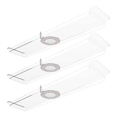 Set of three modular lighting panels with round spotlights for trade shows and exhibitions