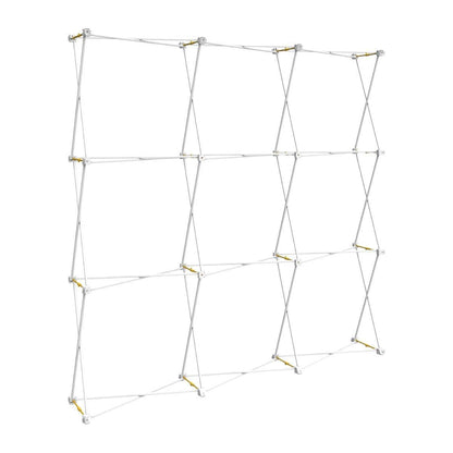 Collapsible trade show display frame for exhibitions and special event booth setups