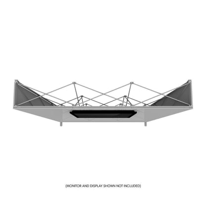 Trade show monitor mount frame with crossbar supports for exhibitions and special events