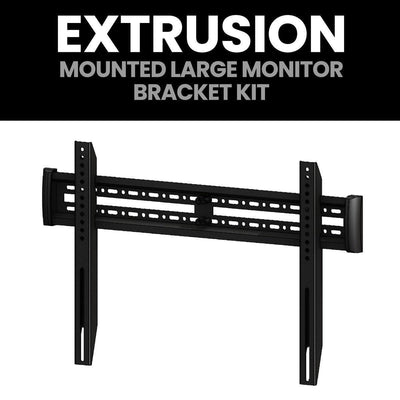 Extrusion mounted large monitor bracket kit for trade shows and exhibition display setups