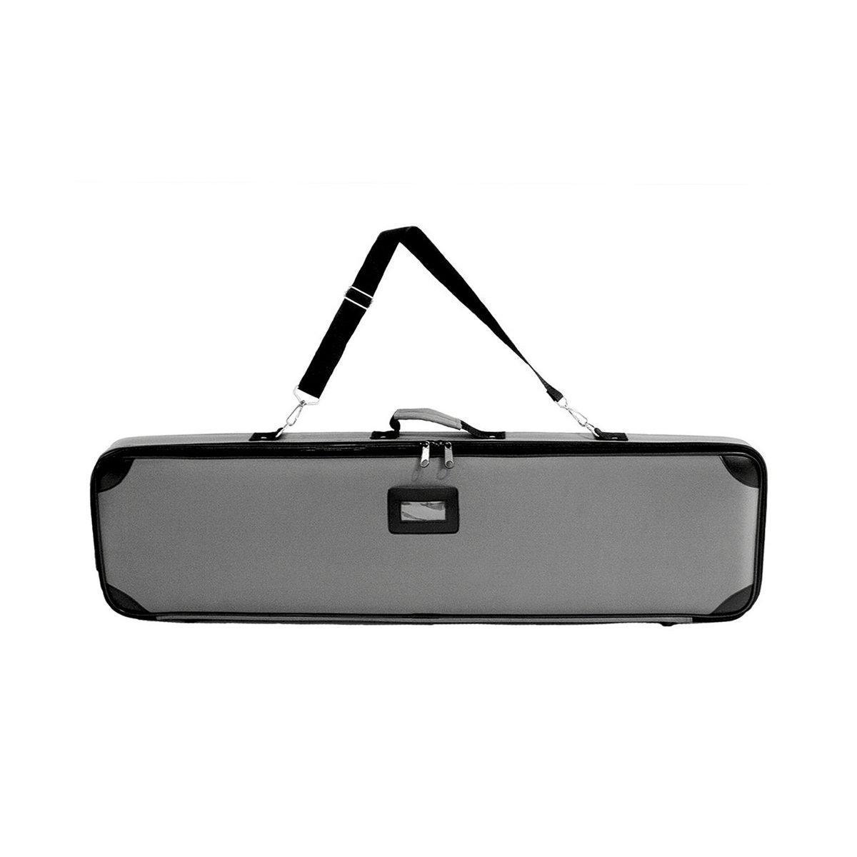 Compact rectangular carrying bag with shoulder strap for trade show and exhibition materials