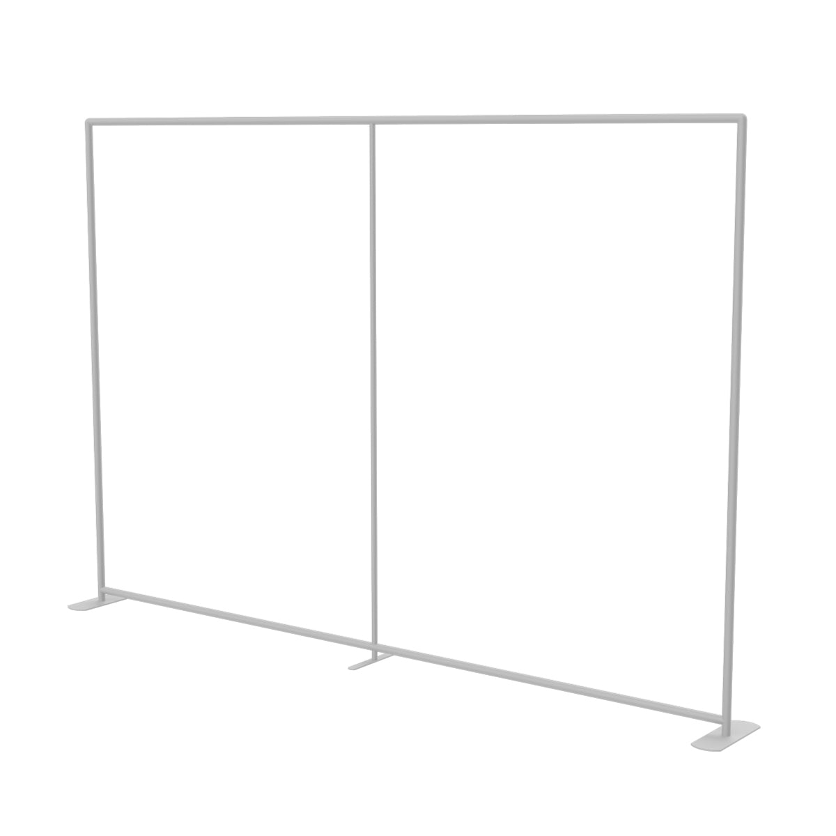Straight frame display system for trade shows and exhibitions with sturdy base supports