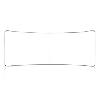 Curved metal frame structure for trade show and exhibition display setups